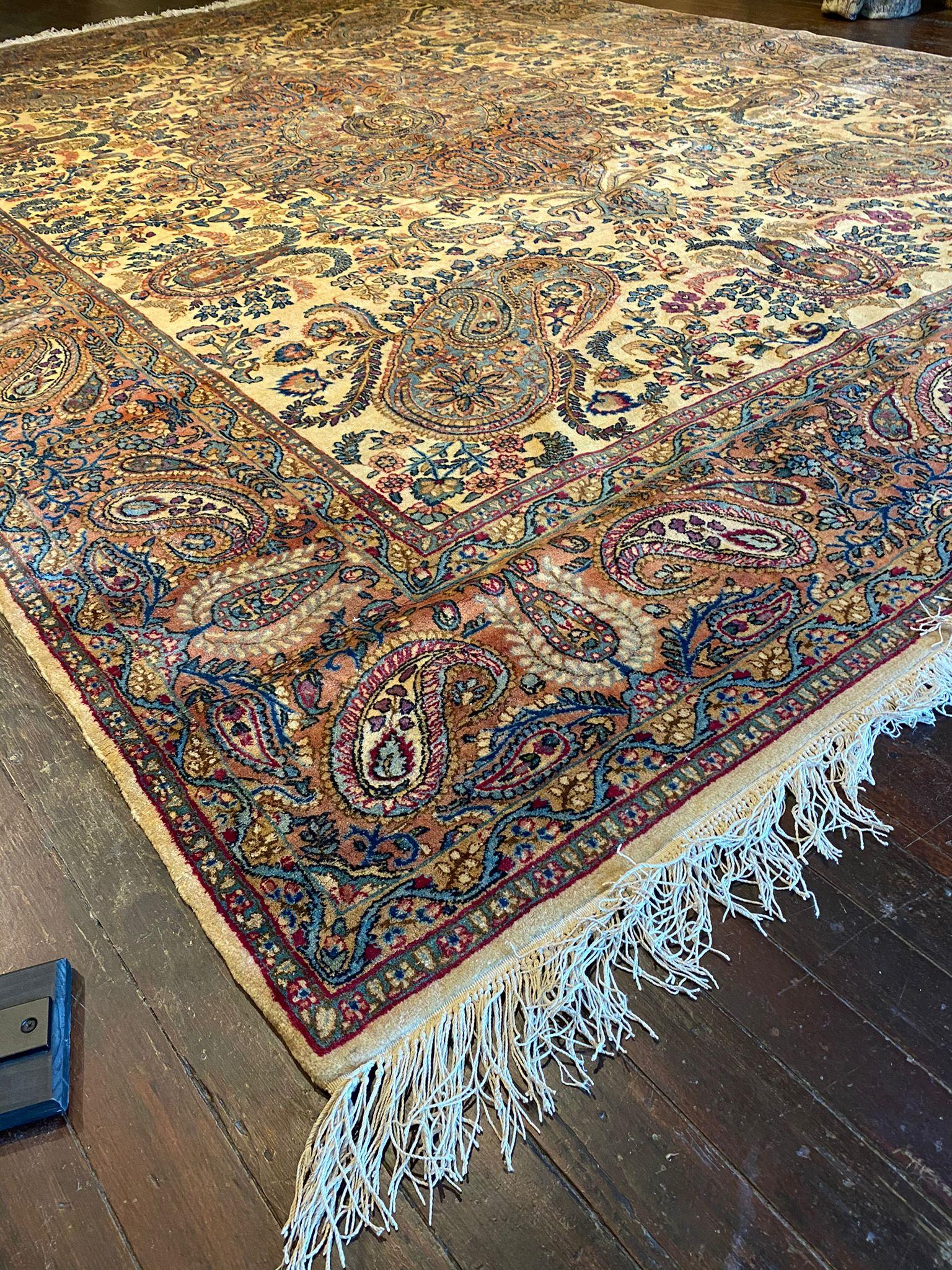 Hand-Knotted Vintage Kerman Persian Rug For Sale