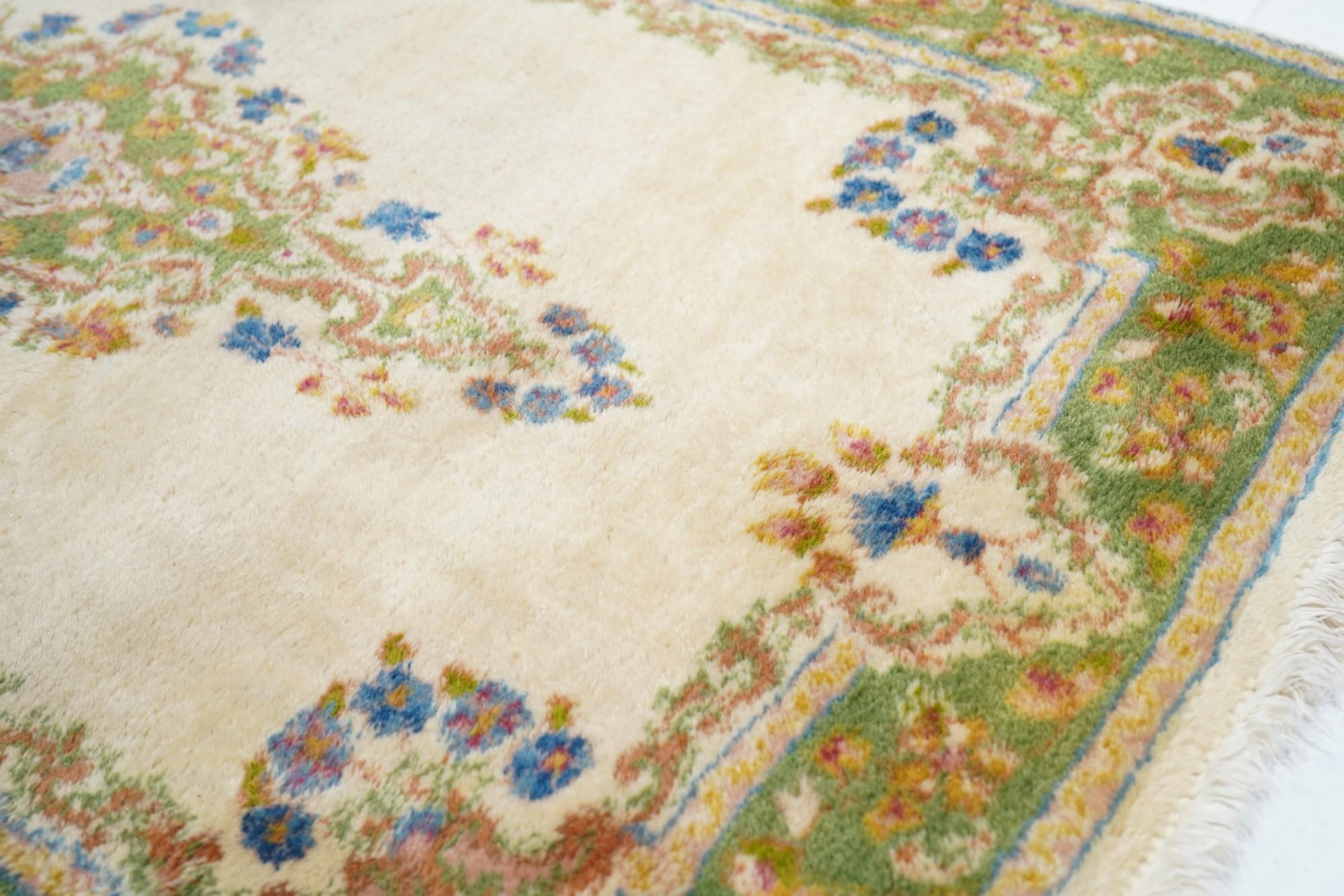 Kerman-Teppich im Vintage-Stil, 3' x 4'11'' (Wolle) im Angebot