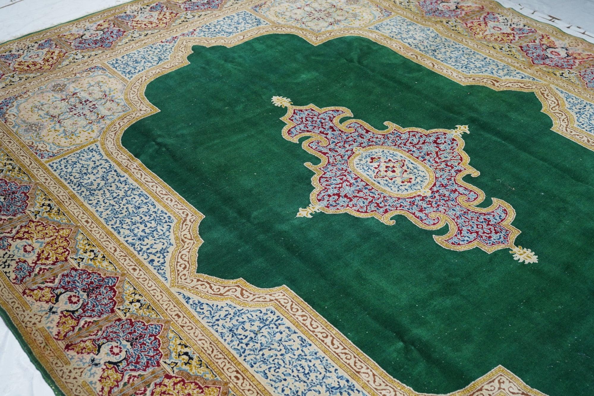 Kerman-Teppich im Vintage-Stil 9'1'' x 12'3'' im Angebot 1
