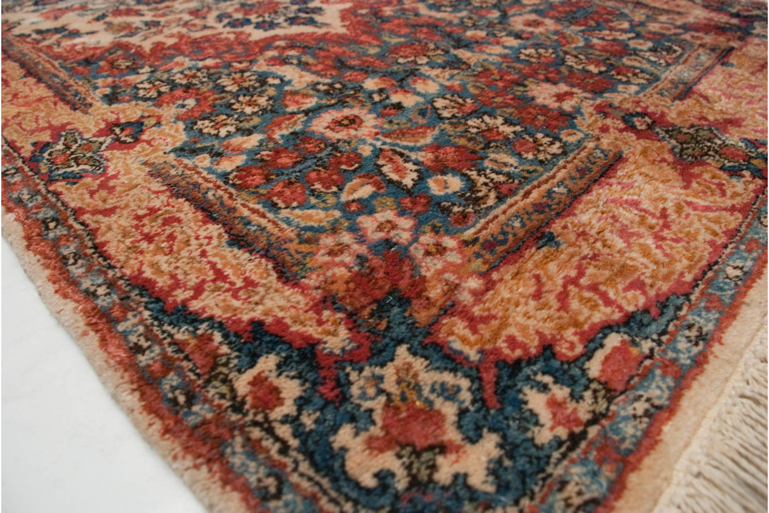 Hand-Knotted Vintage Kerman Rug Runner For Sale