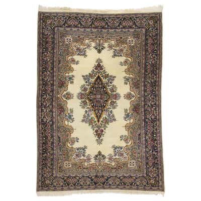 Vintage Embroidered Silk Rug with Victorian Gothic Style For Sale at ...