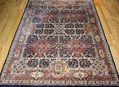 Vintage Kerman-Style Wool Room Size Rug in Allover Geometric Pattern