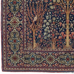 Vintage Keshan Prayer Rug - Late of the 20th Century Keshan Rug, Handmade Rug