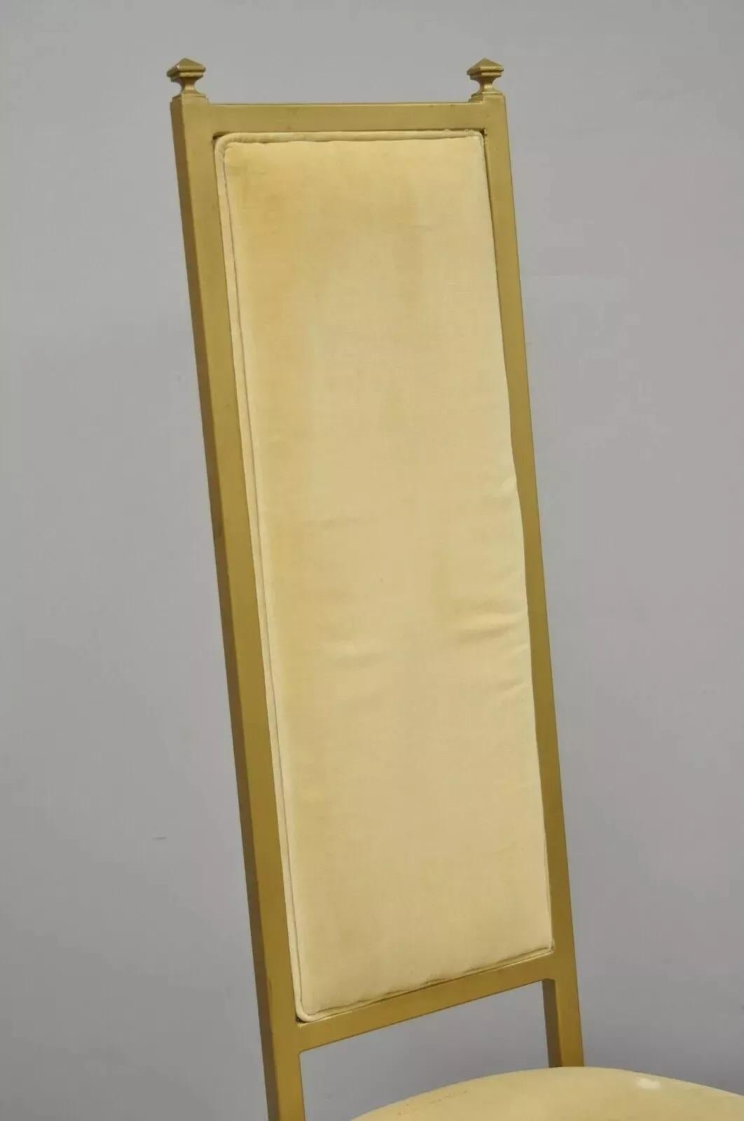 Vintage Kessler Französischer Vintage-Beistellstuhl im Hollywood-Regency-Stil aus Metallguss mit hoher Rückenlehne (Unbekannt) im Angebot