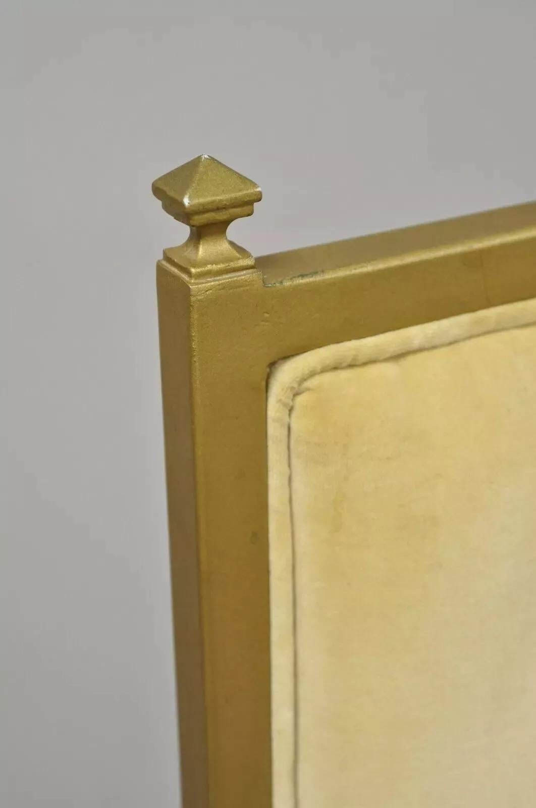 Vintage Kessler Französischer Vintage-Beistellstuhl im Hollywood-Regency-Stil aus Metallguss mit hoher Rückenlehne im Zustand „Gut“ im Angebot in Philadelphia, PA