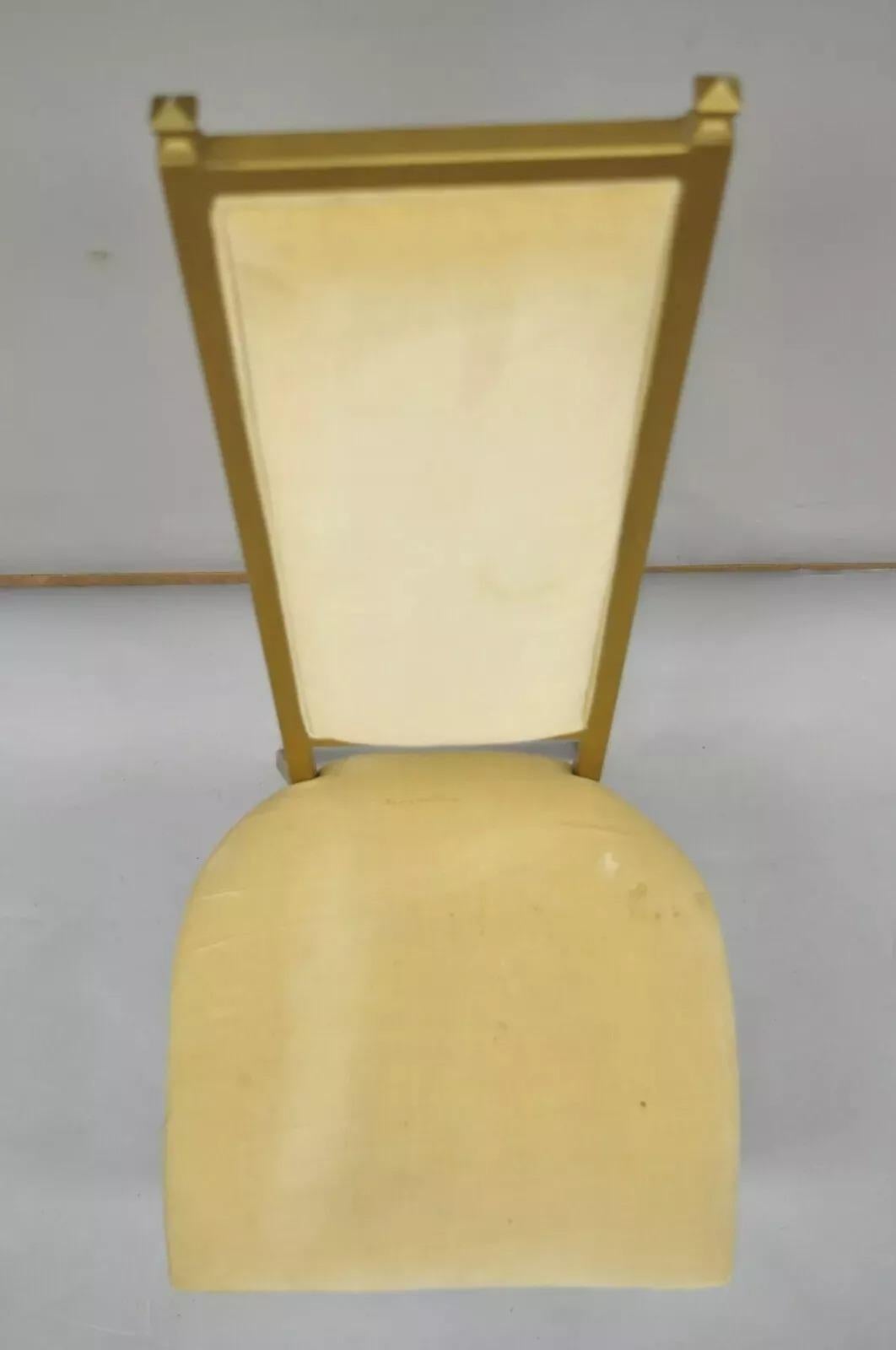 Vintage Kessler Französischer Vintage-Beistellstuhl im Hollywood-Regency-Stil aus Metallguss mit hoher Rückenlehne im Angebot 1