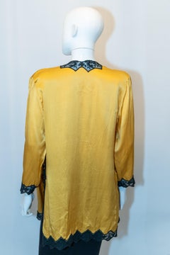 Keturah vintage marrone, seta gialla Giacca