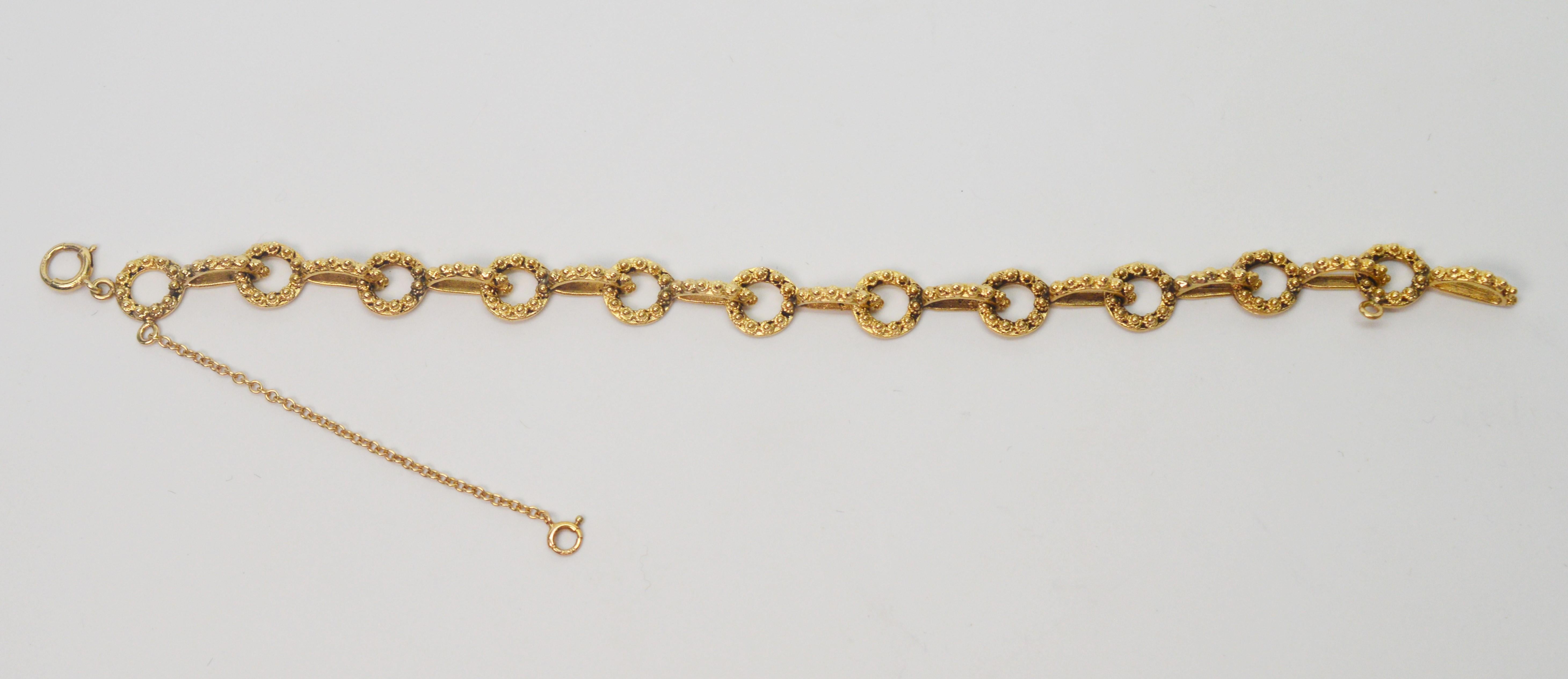 Vintage Keyhole Link Yellow Gold Bracelet 1