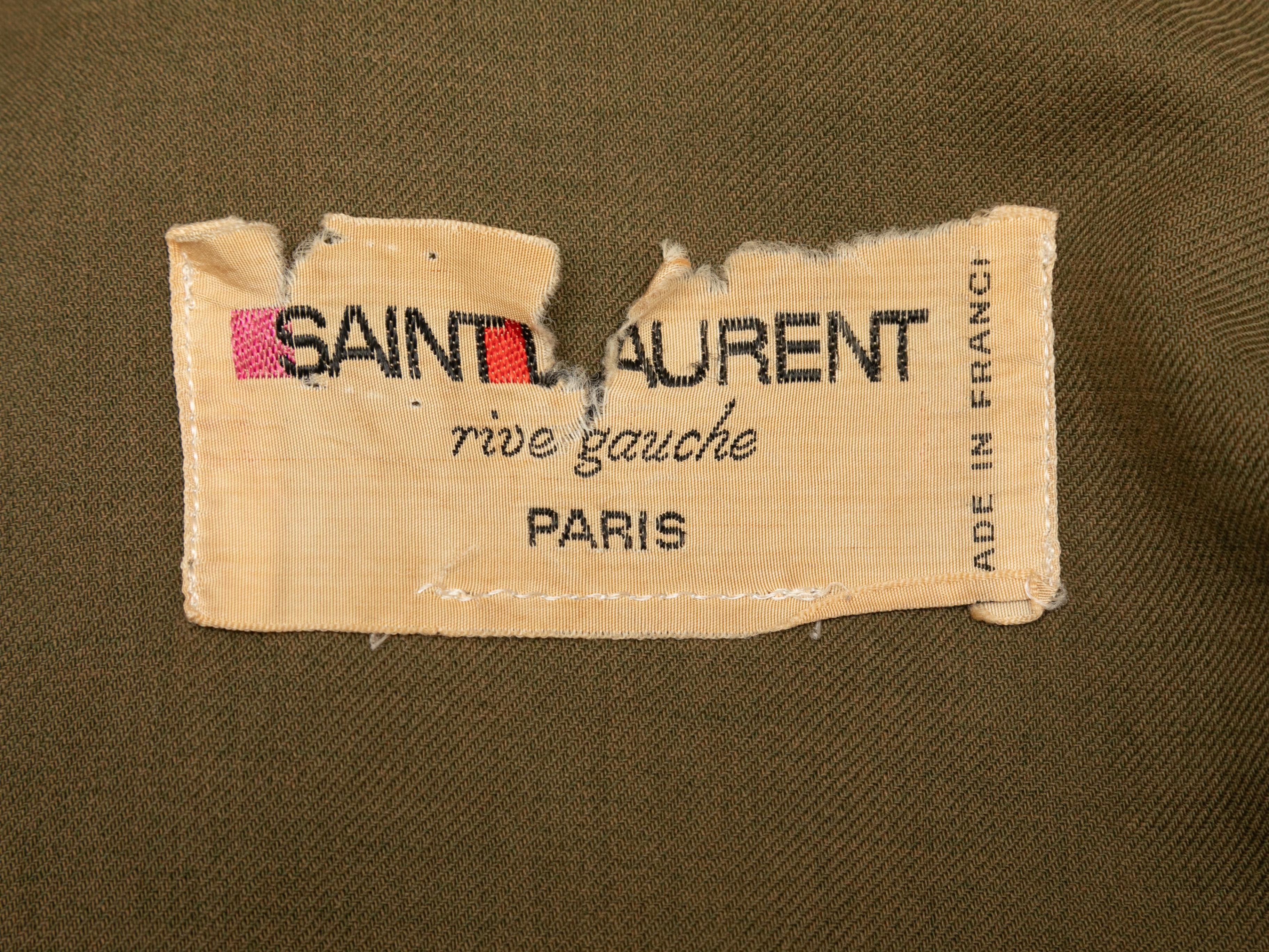 Vintage Khaki Saint Laurent 1980er Jahre Trenchcoat Größe US S/M im Angebot 1