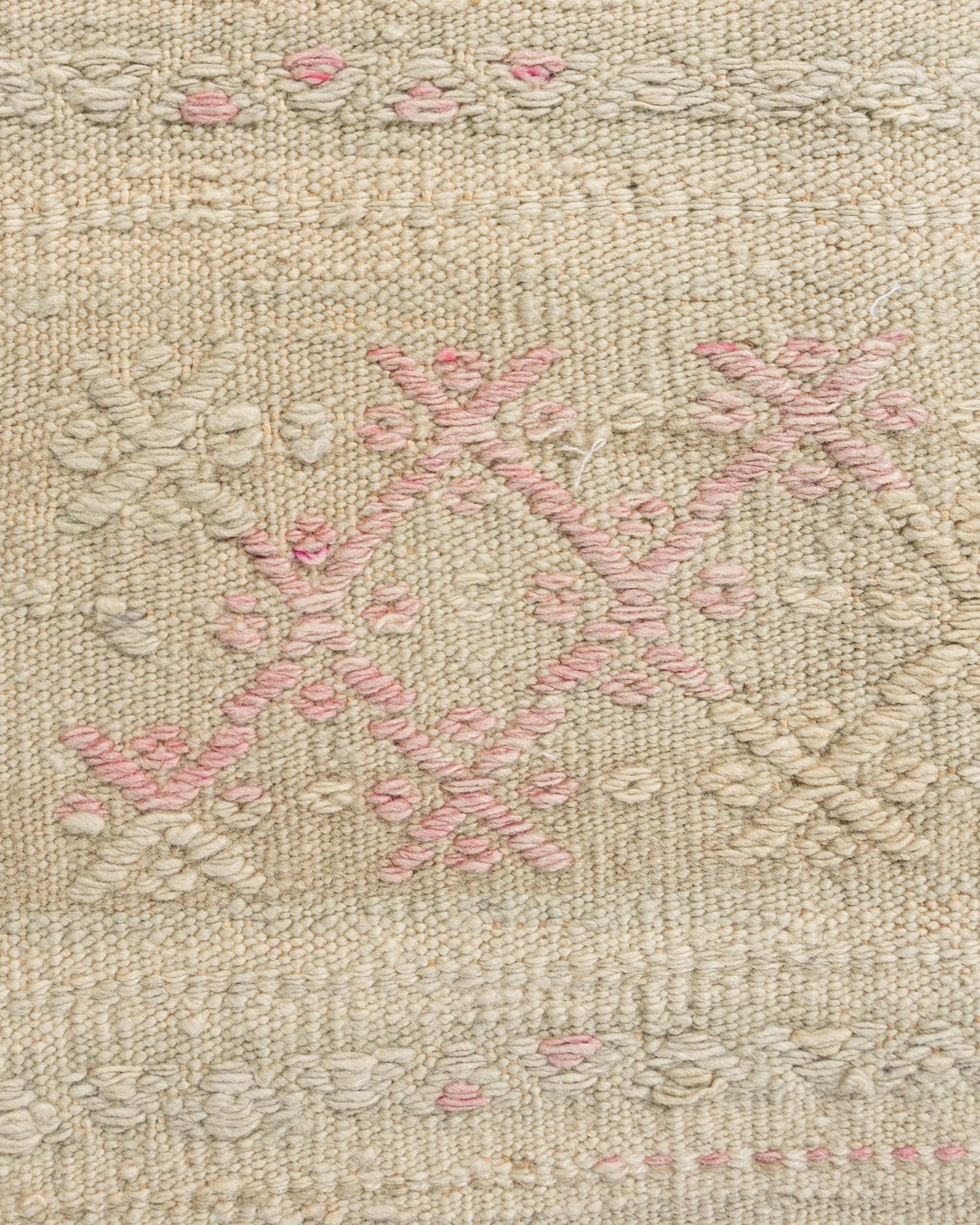 Vintage Khaki Türkisch Jajim Flachgewebe Bereich Teppich 5'7 x 9'2 im Angebot 8