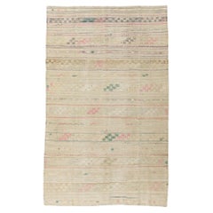 Khakifarbener türkischer Jajim Flachgewebe-Teppich aus Jajim  5'7x9'2