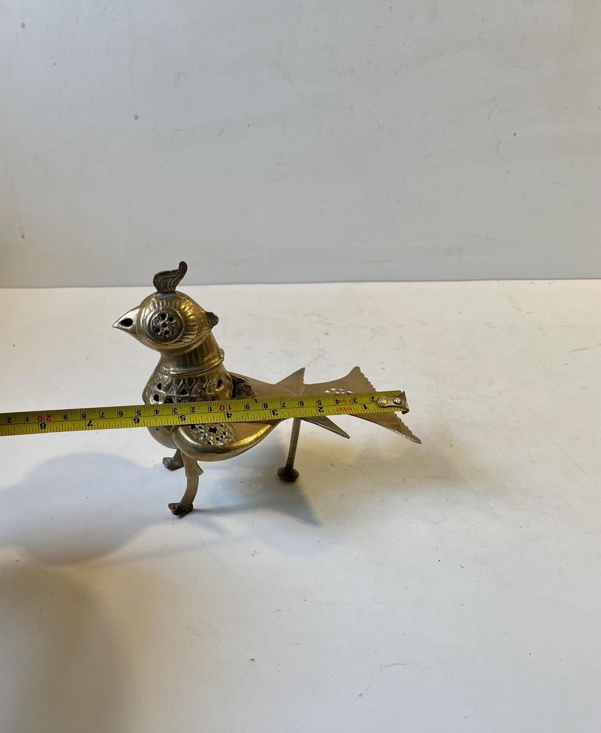Vintage Khorasan Style Bird Incense Burner in Brass For Sale 3