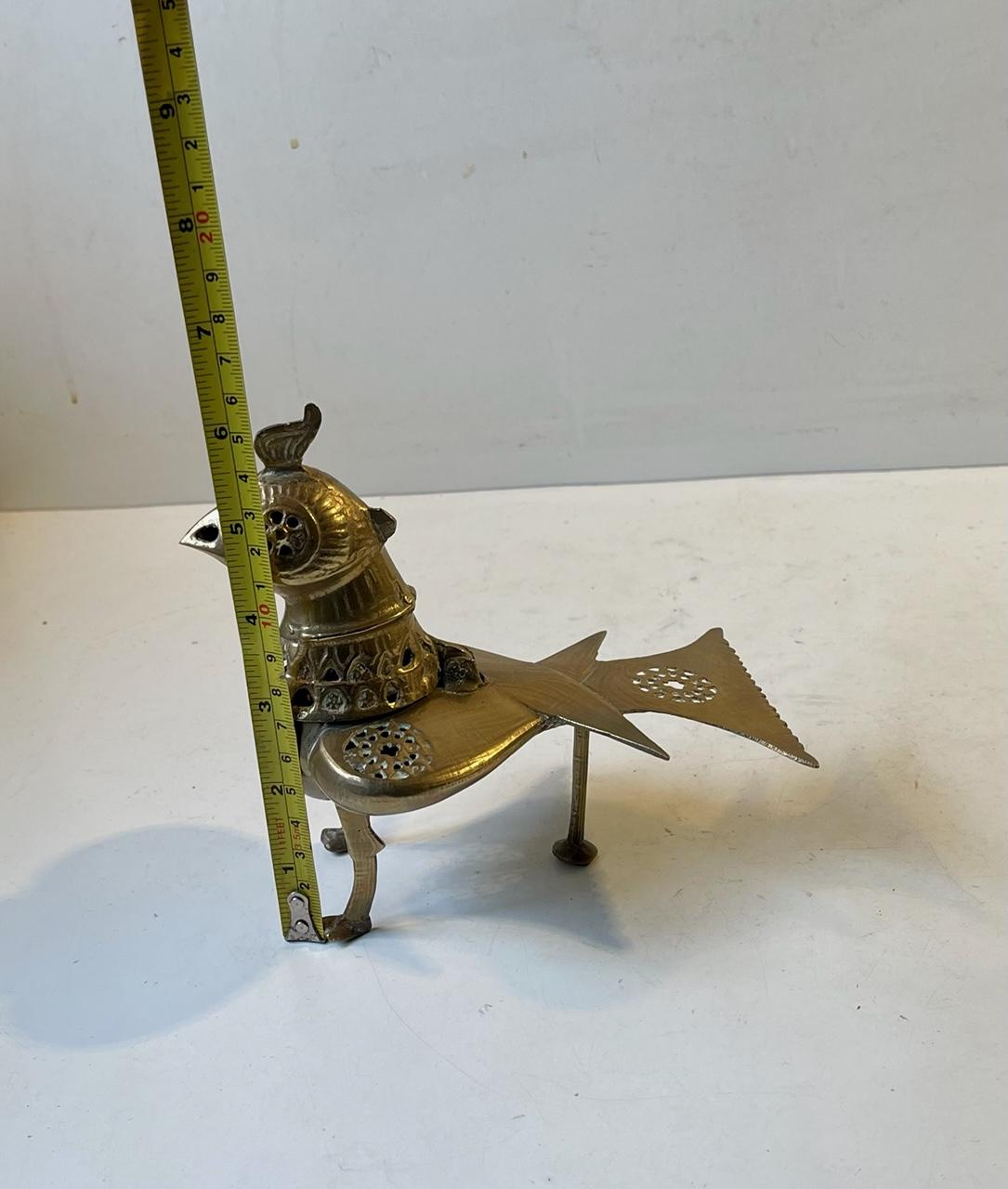 Vintage Khorasan Style Bird Incense Burner in Brass For Sale 4