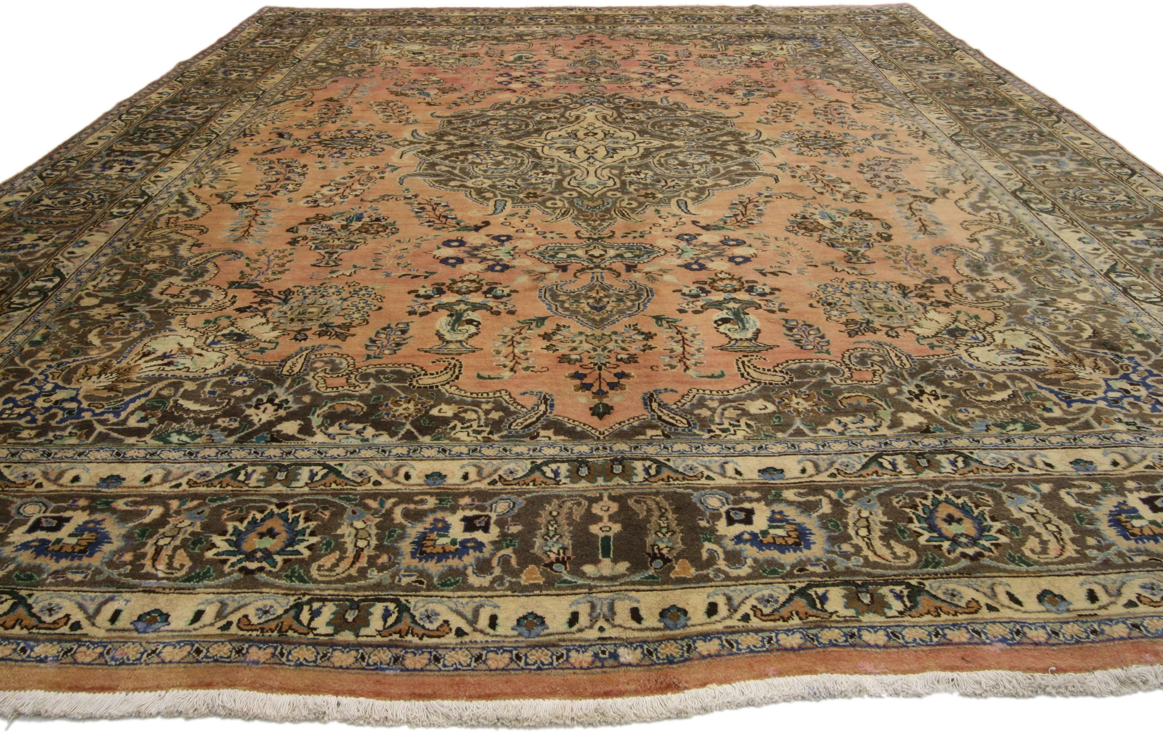 Hand-Knotted Vintage Khorassan Persian Rug with Traditional Style For Sale
