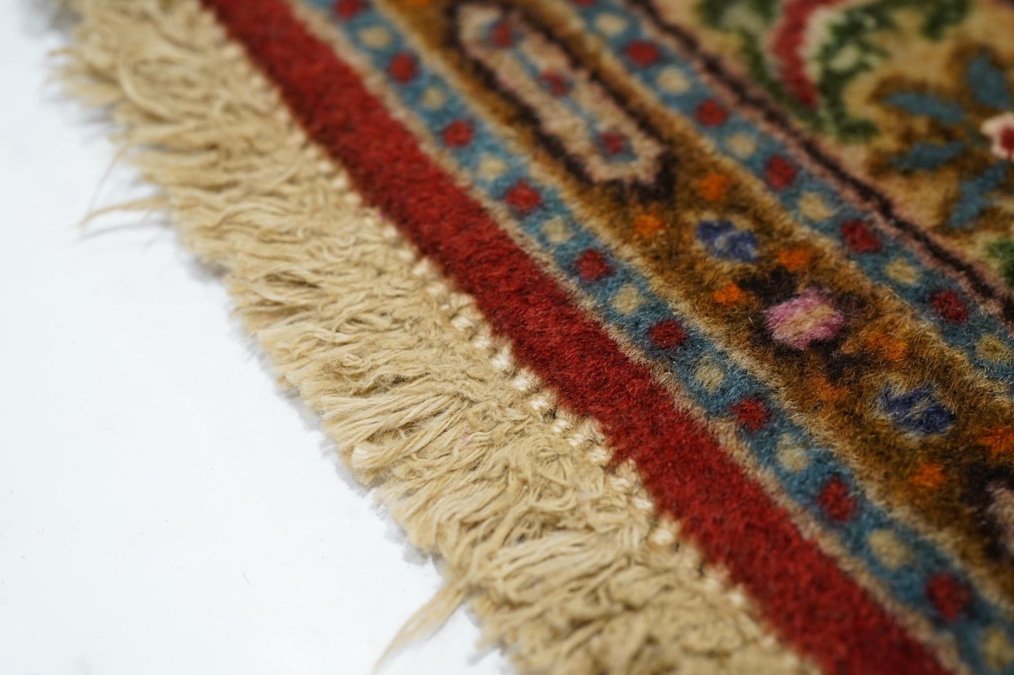 Wool Fine Vintage Persian Qum Rug 2'0
