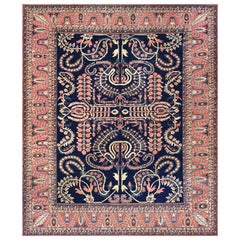 Hand-Woven Vintage Vibrant Floral Persian Khorassan Rug