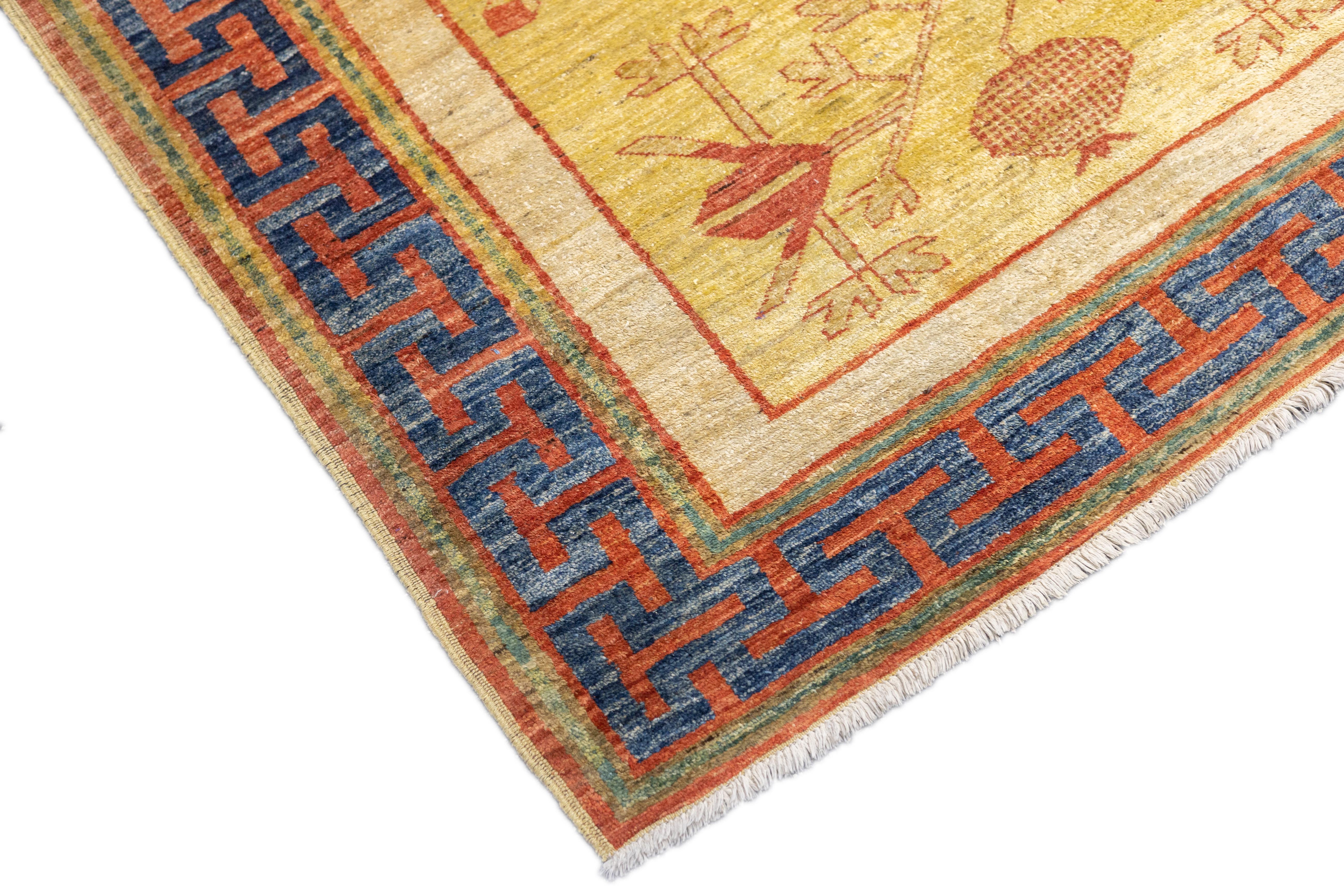 Chinese Vintage Khotan Rug 6'6