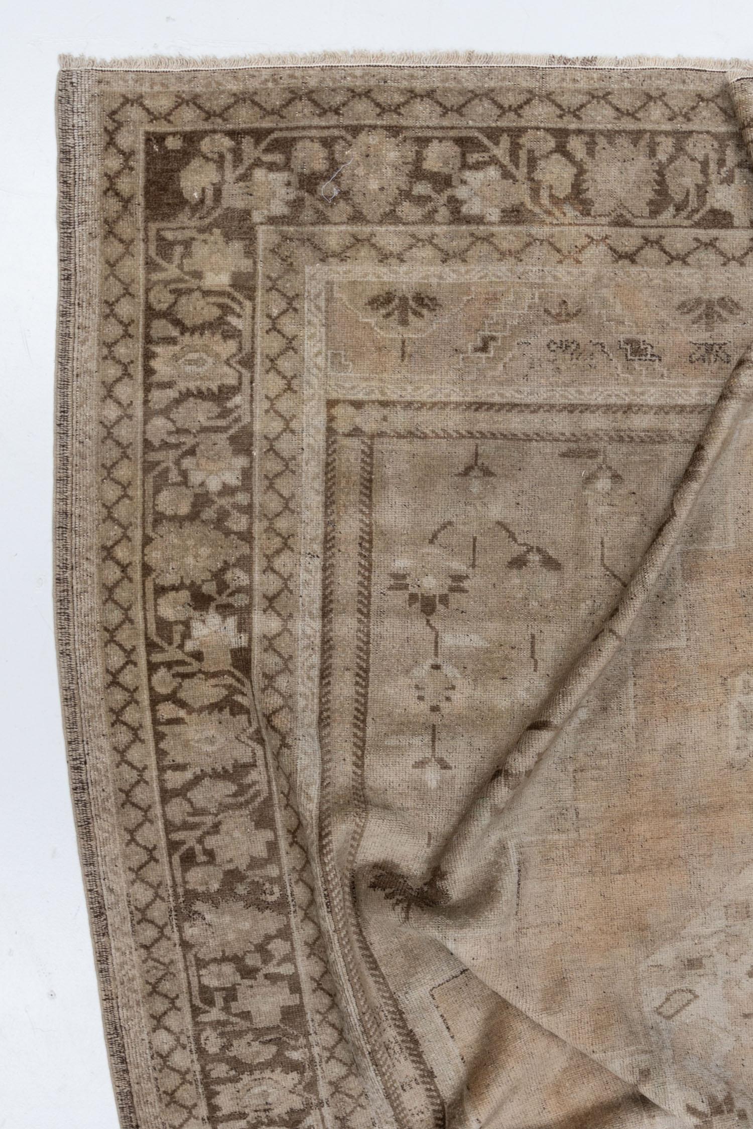 Annodato a mano Tappeto Khotan vintage L2589 in vendita