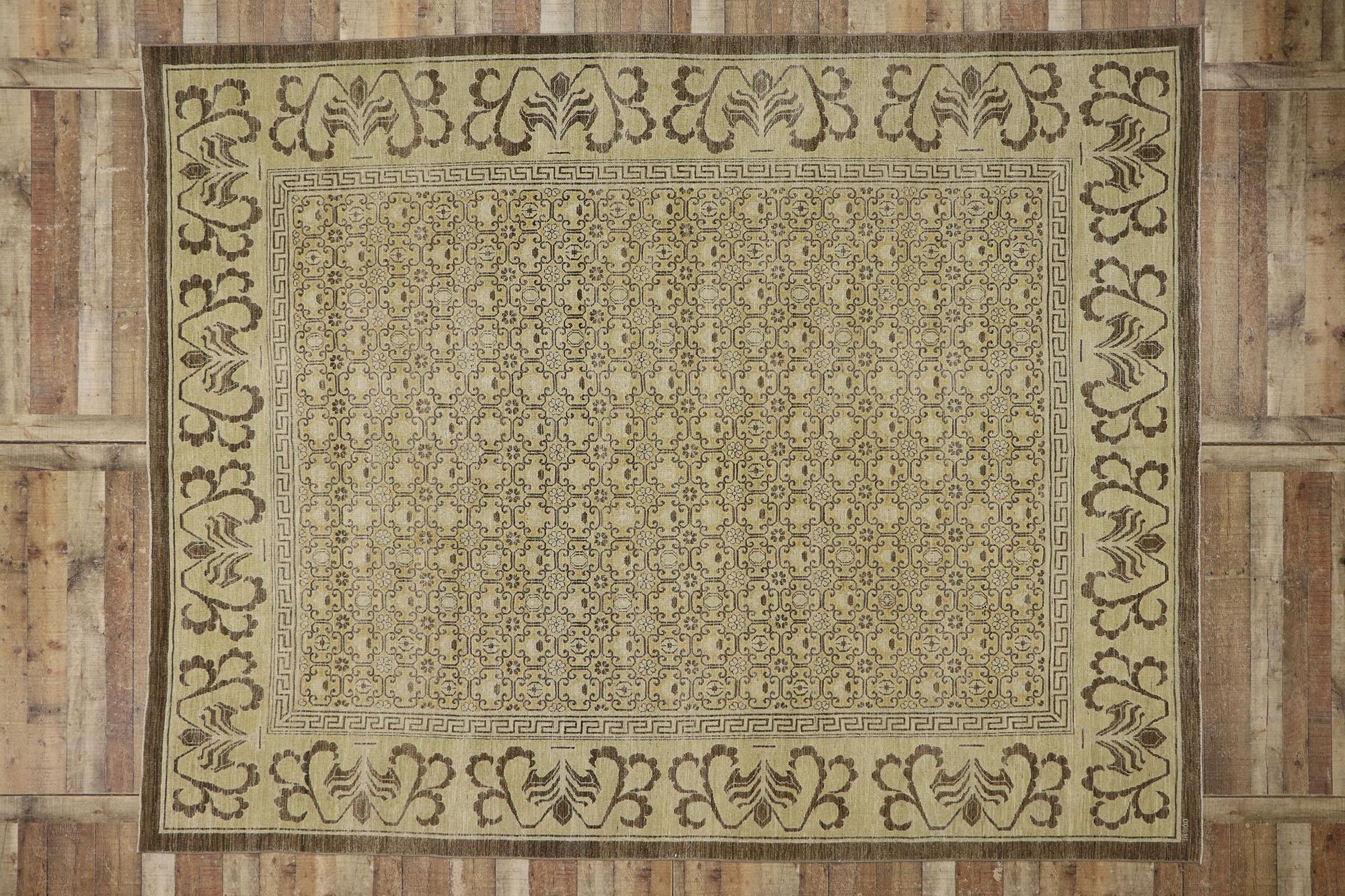 Khotan-Teppich im modernen, rustikalen Stil im Angebot 1