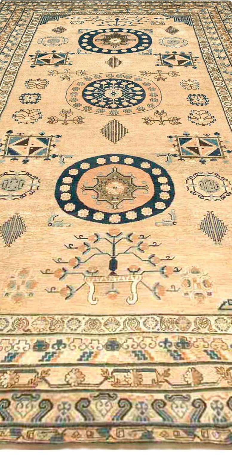 Afghan Vintage Khotan 'Samarkand' Handmade Wool Carpet For Sale