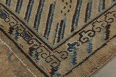 Vintage Khotan Samarkand Runner in Brown with Geometric Medallion - Rug & Kilim