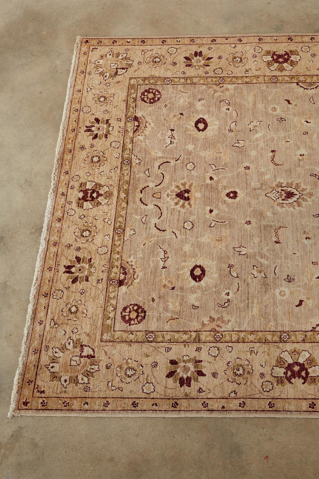 Hand-Knotted Khotan Style Beige Rug Carpet For Sale