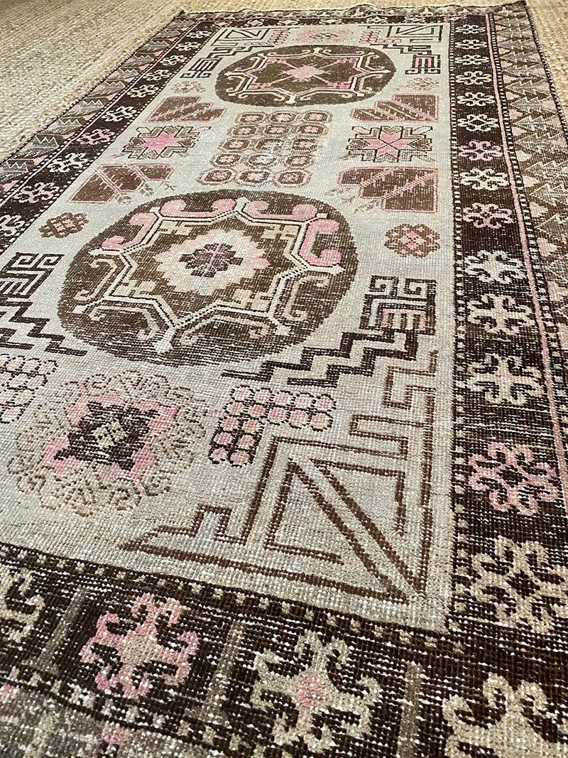 Mongolian Vintage Khotan with Pink  For Sale
