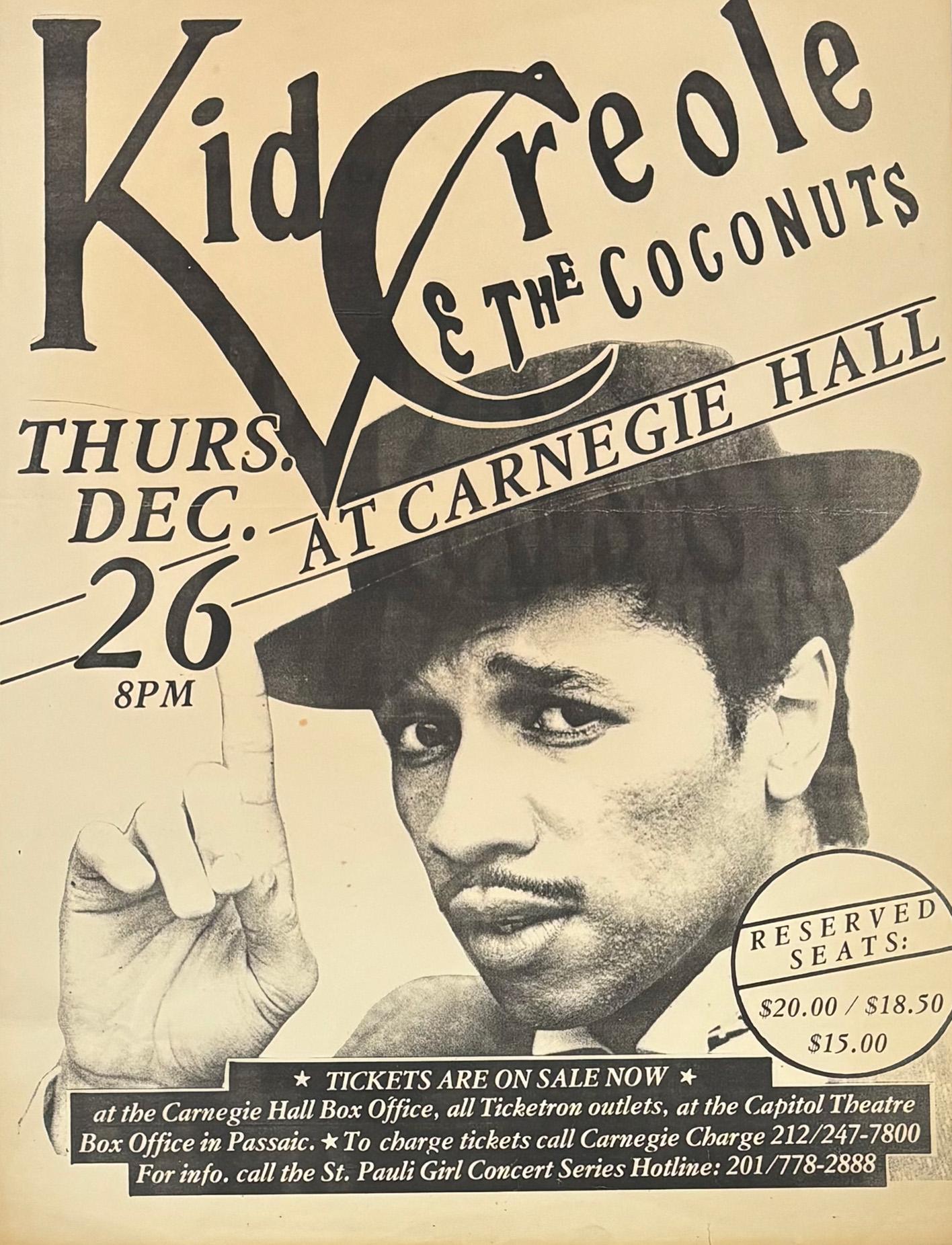 Vintage Kid Creole-Konzertplakat, Kid Creole, 1985 (Moderne der Mitte des Jahrhunderts) im Angebot