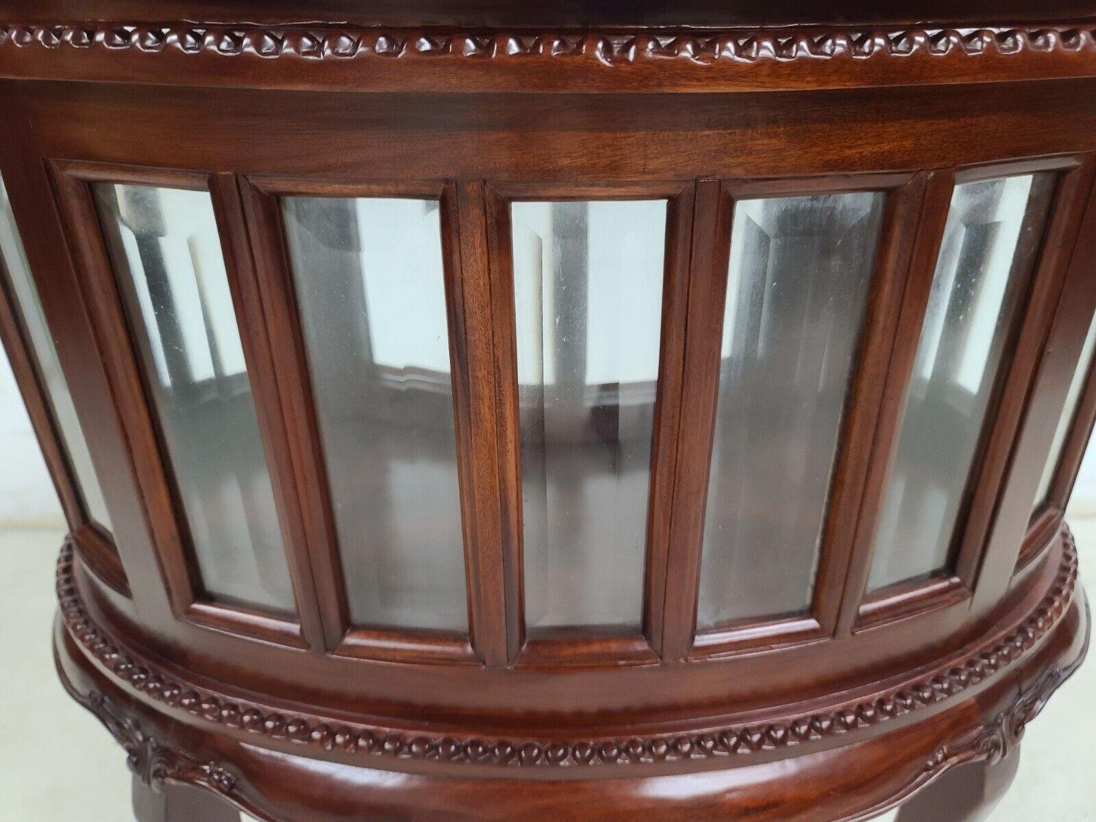 Vintage Kidney Shaped Mahogany Dry Bar with Serving Tray 3