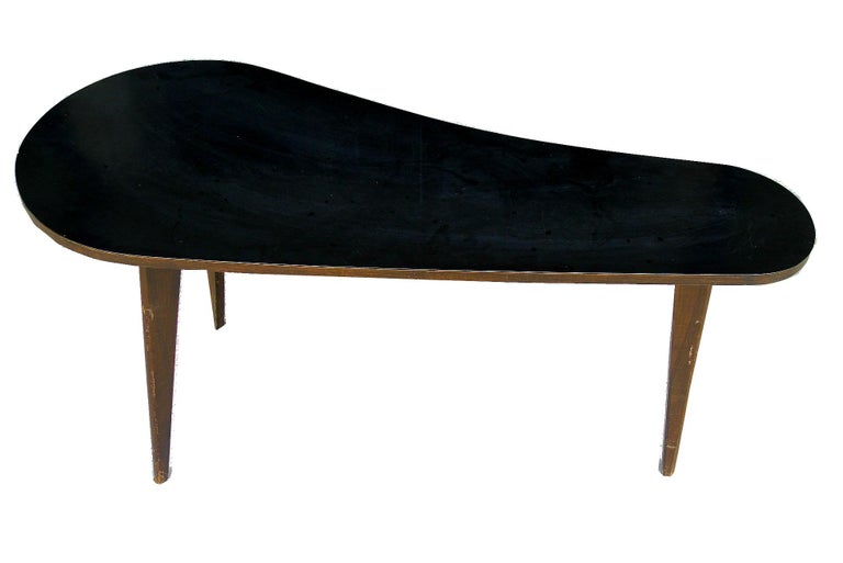Vintage Kidney Shaped Wooden Coffee Table, 1950s For Sale ...