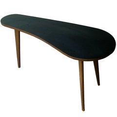 Vintage Kidney Shaped Wooden Coffee Table, 1950s