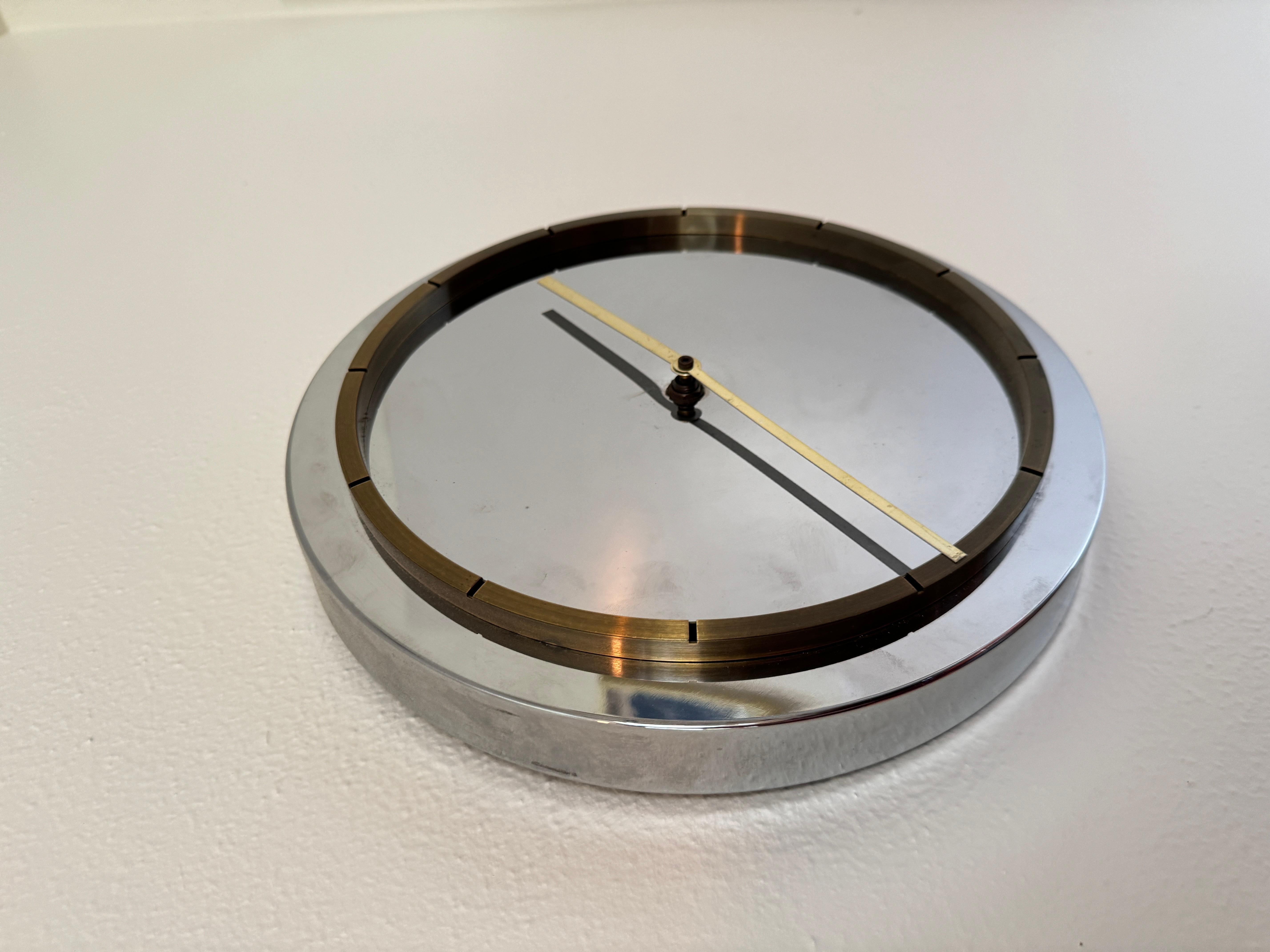 Vintage Kienzle bauhaus style wall clock, made in Germany circa 1980s In Good Condition In Houston, TX