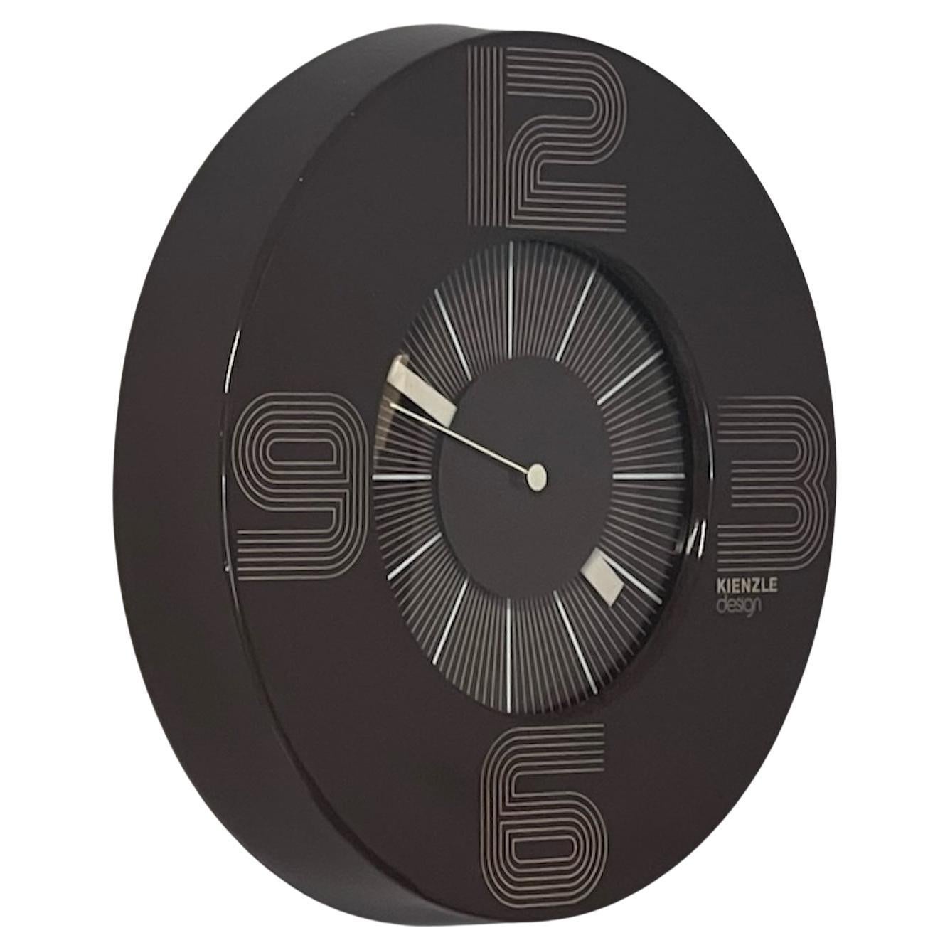 Vintage Kienzle Space Age Clock: 1970s West German Design Marvel in Glossy Brown For Sale 5