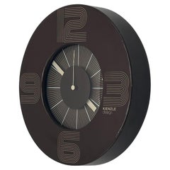 Vintage Iconic Design Clock Kienzle West Germany Design in Glossy Brown Metal, 1970s