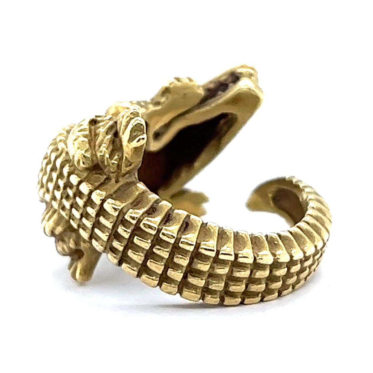 Vintage Kieselstein Cord 18 Karat Gold Alligator Ring In Excellent Condition In Beverly Hills, CA