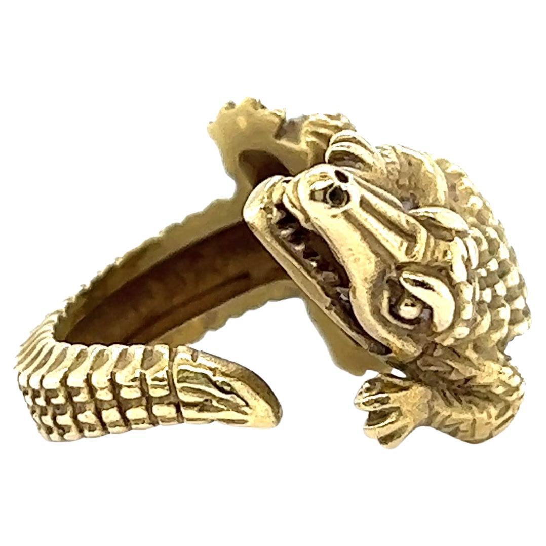 Vintage Kieselstein Cord 18 Karat Gold Alligator Ring