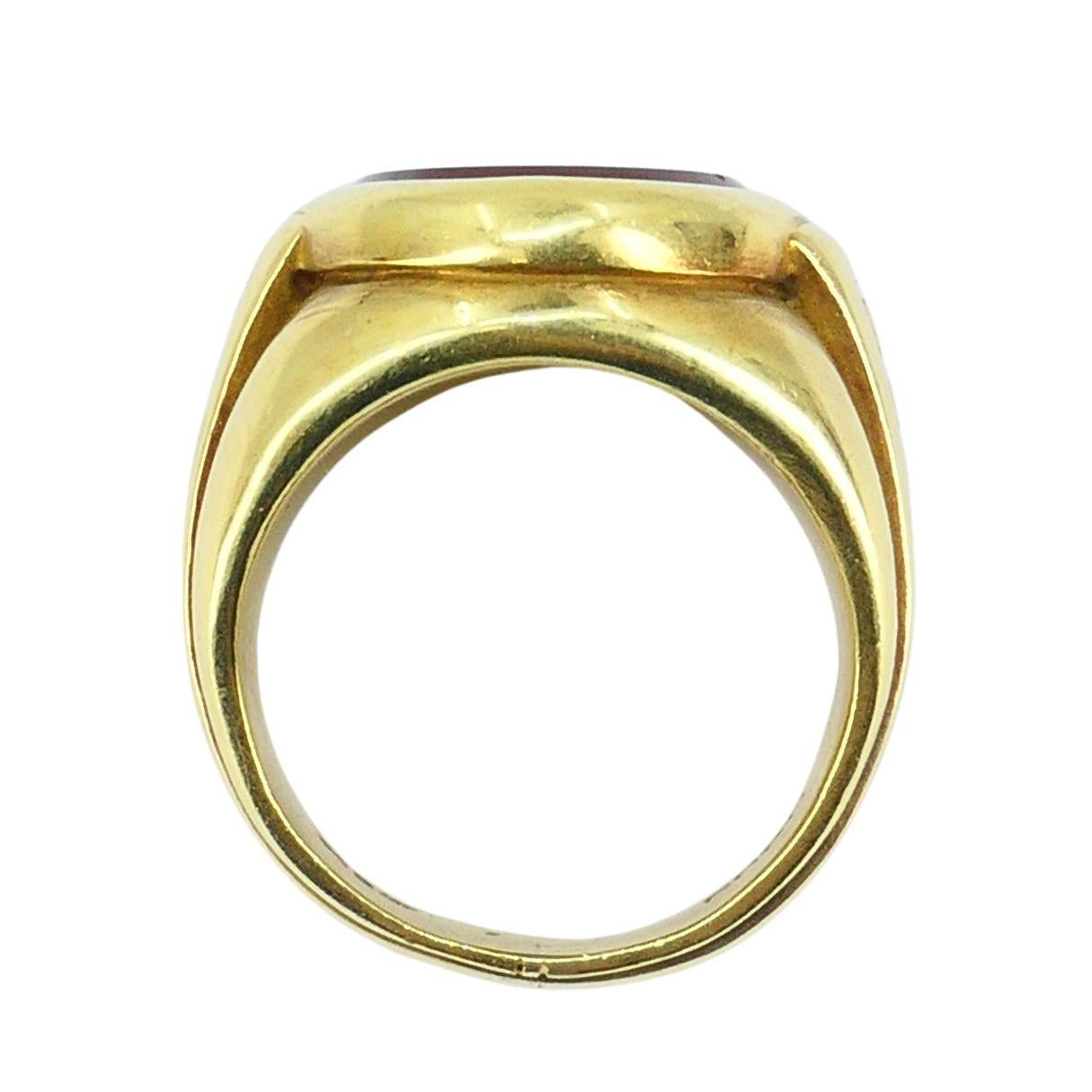 Anello KIESELSTEIN-CORD d'oro 18 carati con incisione di corniola in vendita 5