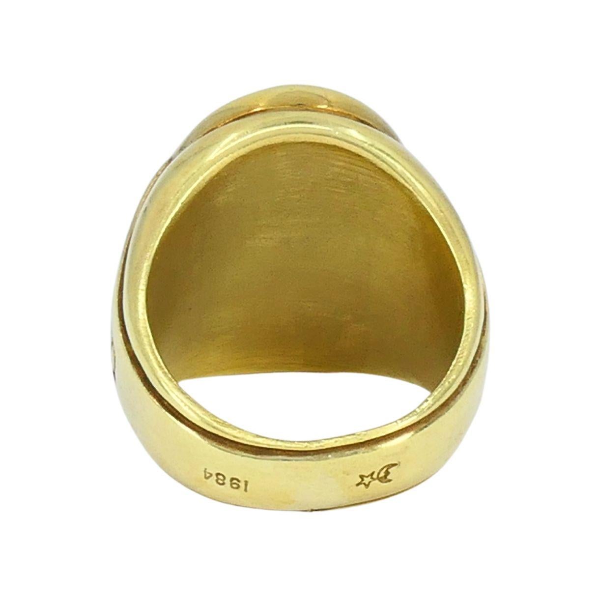 da uomo o donna Anello KIESELSTEIN-CORD d'oro 18 carati con incisione di corniola in vendita