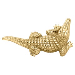Vintage Kieselstein-Cord 18K Yellow Gold Alligator Brooch 1.5 Inch Long