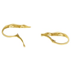 Vintage Kieselstein-Cord 18k Yellow Gold Crocodile Clip-On Earrings