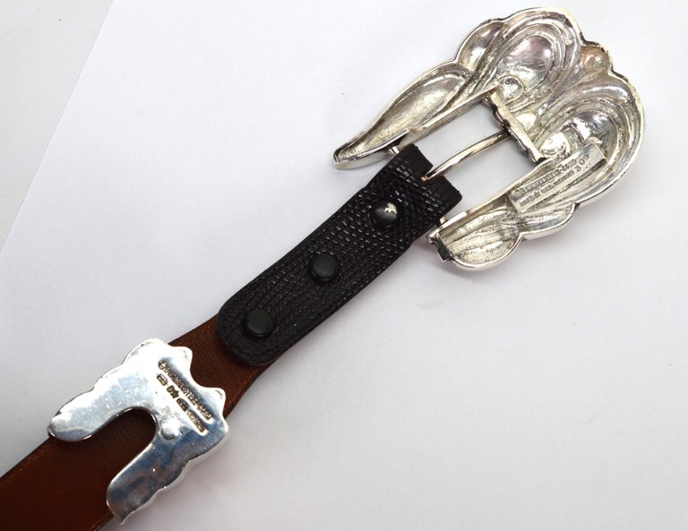 Vintage Kieselstein-Cord Black Lizard Belt with Sterling  display picture 1