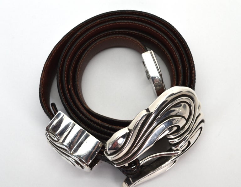 Vintage Kieselstein-Cord Black Lizard Belt with Sterling  display picture 1