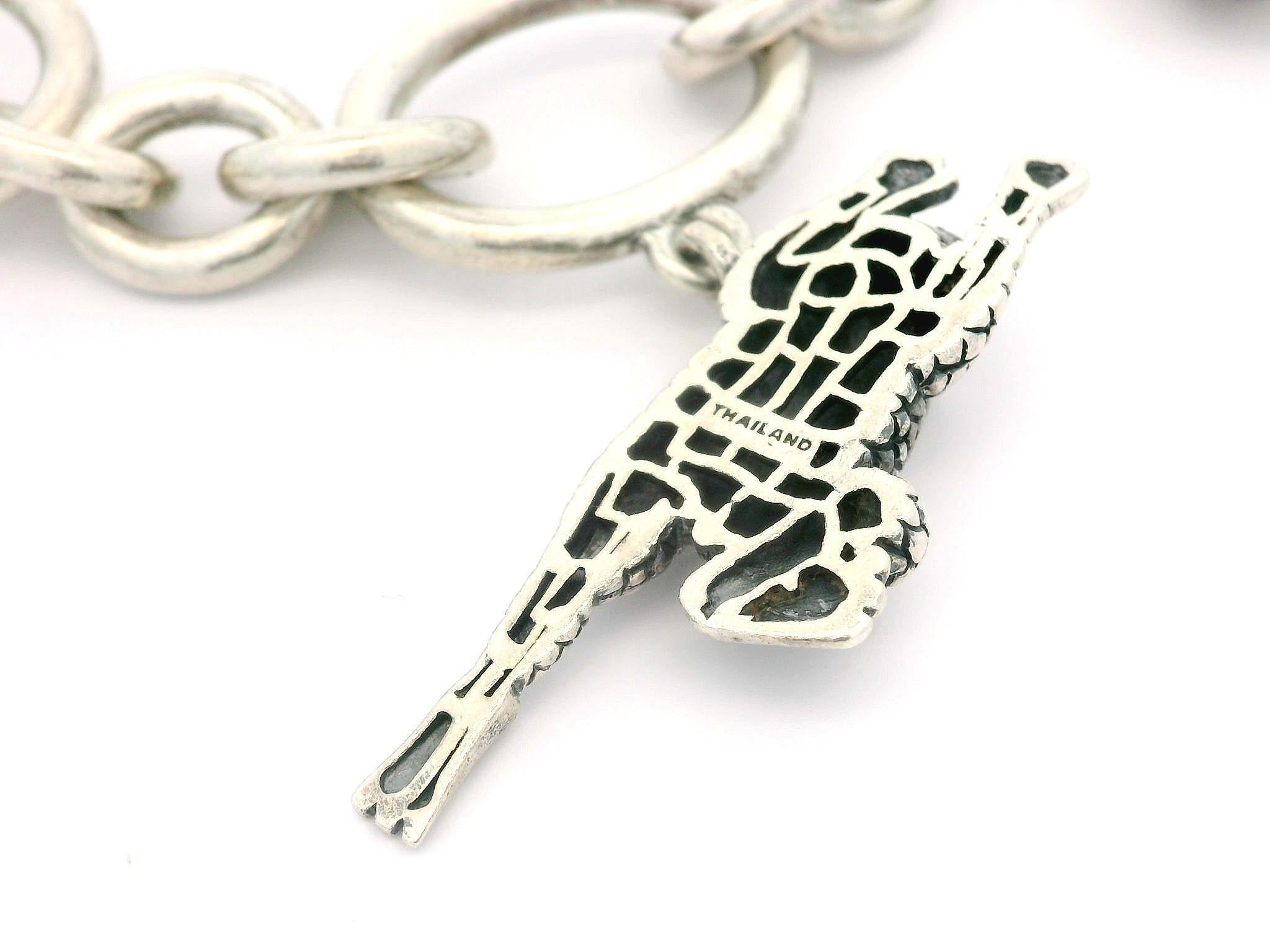 KIESELSTEIN-CORD Bracciale in argento sterling con coccodrillo e tartaruga e rana in vendita 3