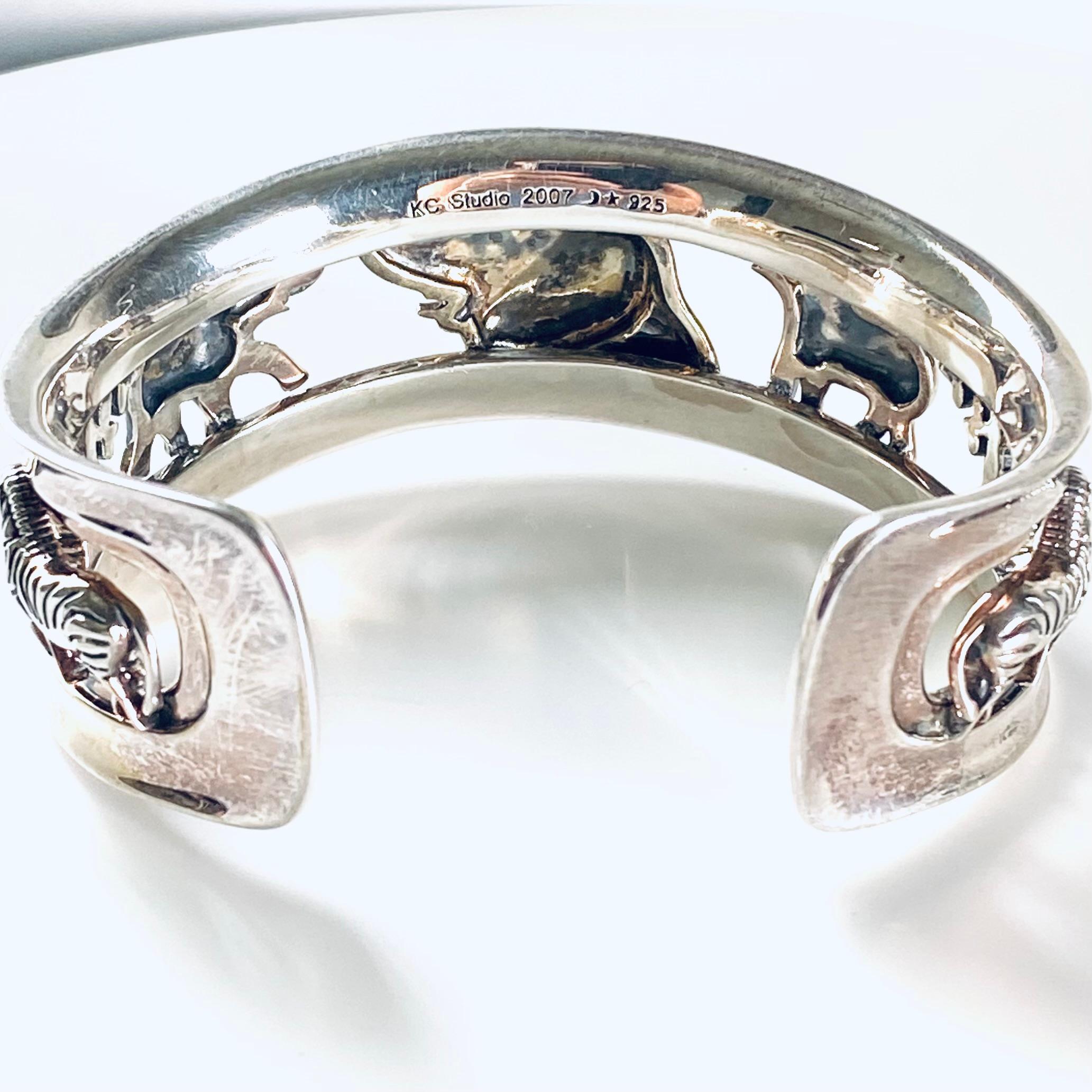 KIESELSTEIN-CORD Bracciale d'argento con elefante d'annata in vendita 6