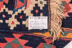 Vintage Hand-Woven Azeri Kilim Rug, Wool, Geometric Design, 1950s