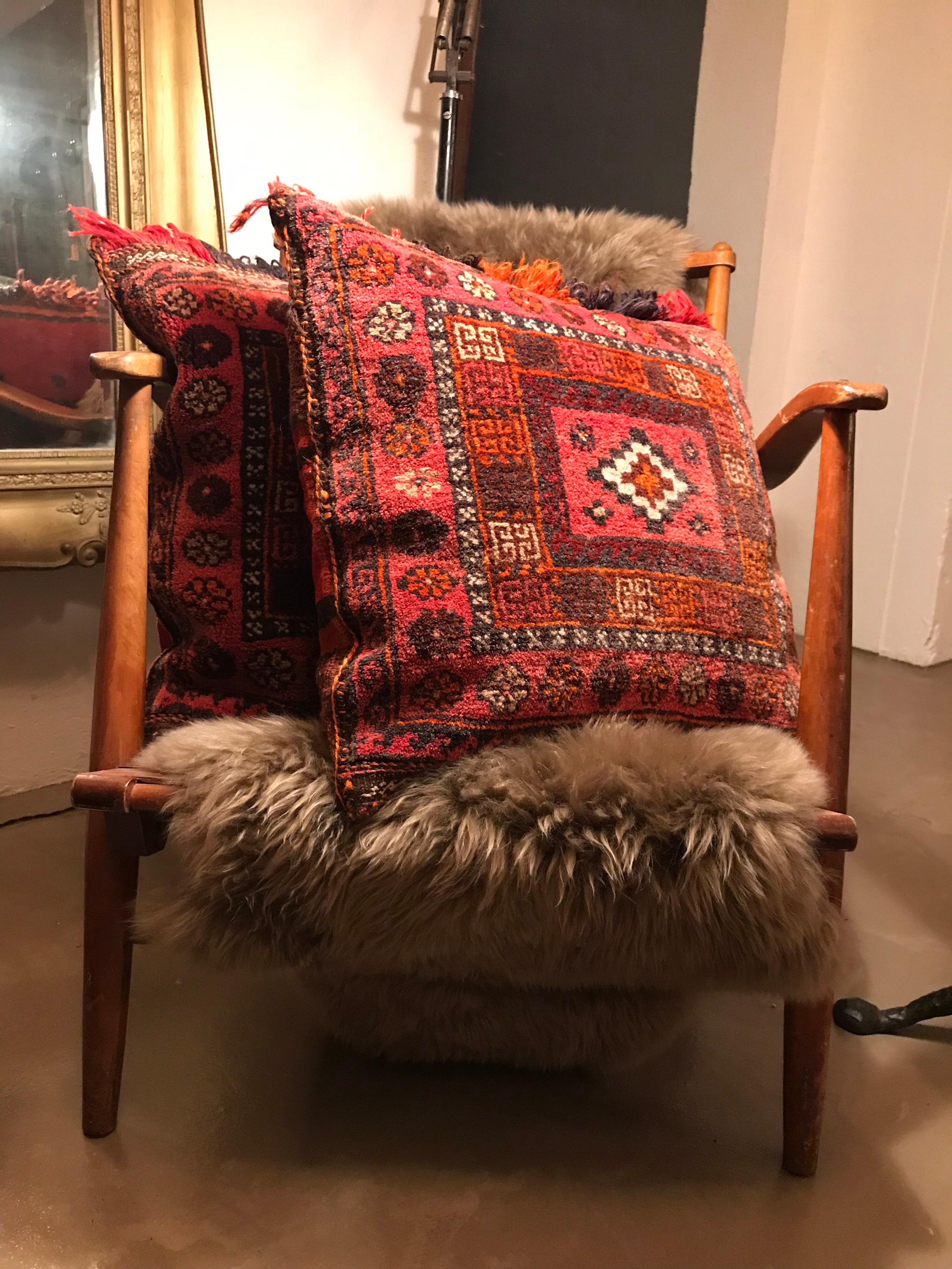 Hand-Woven Vintage Kilim Camel Bag Cushions