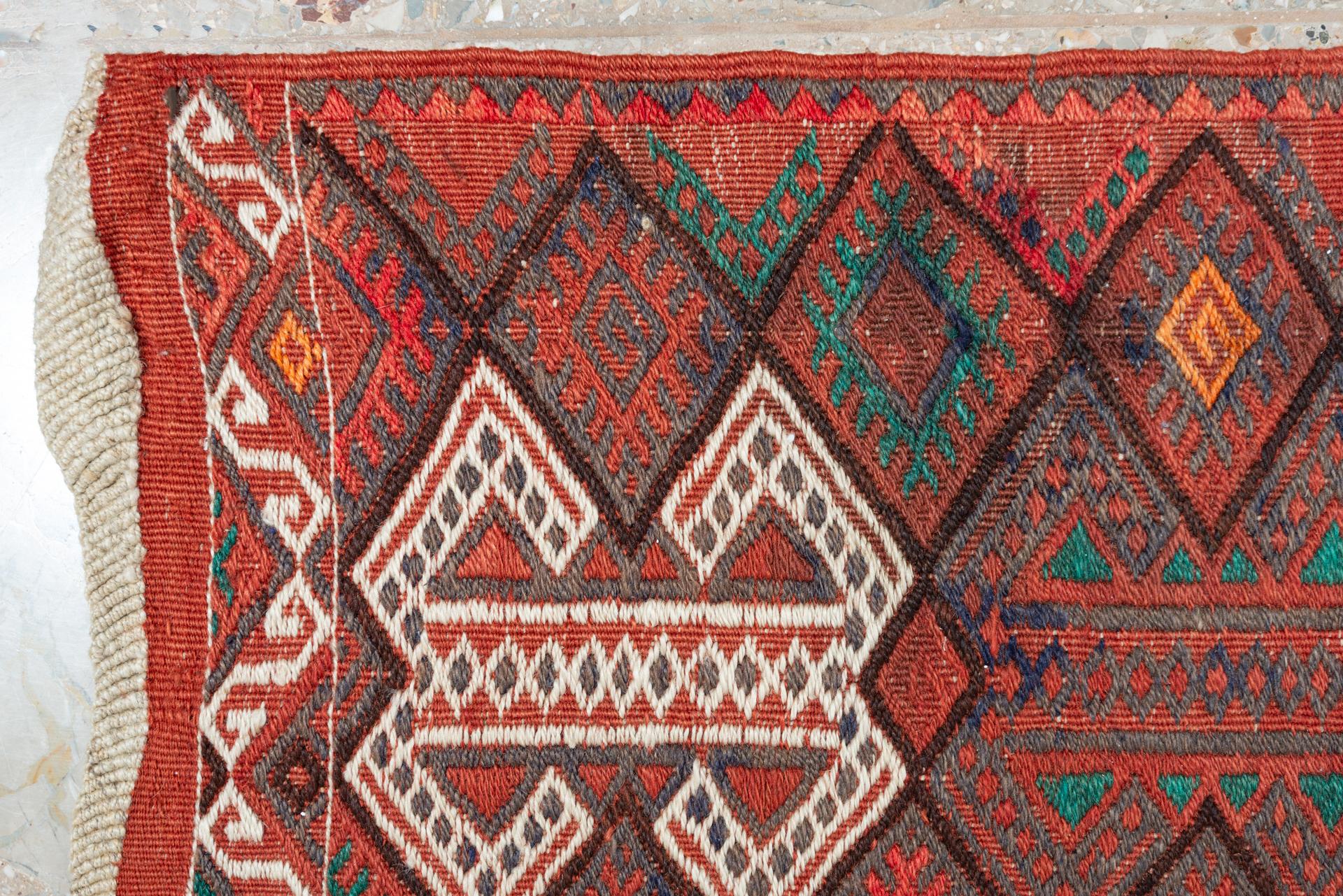 Hand-Woven Vintage Kilim- cicim For Sale