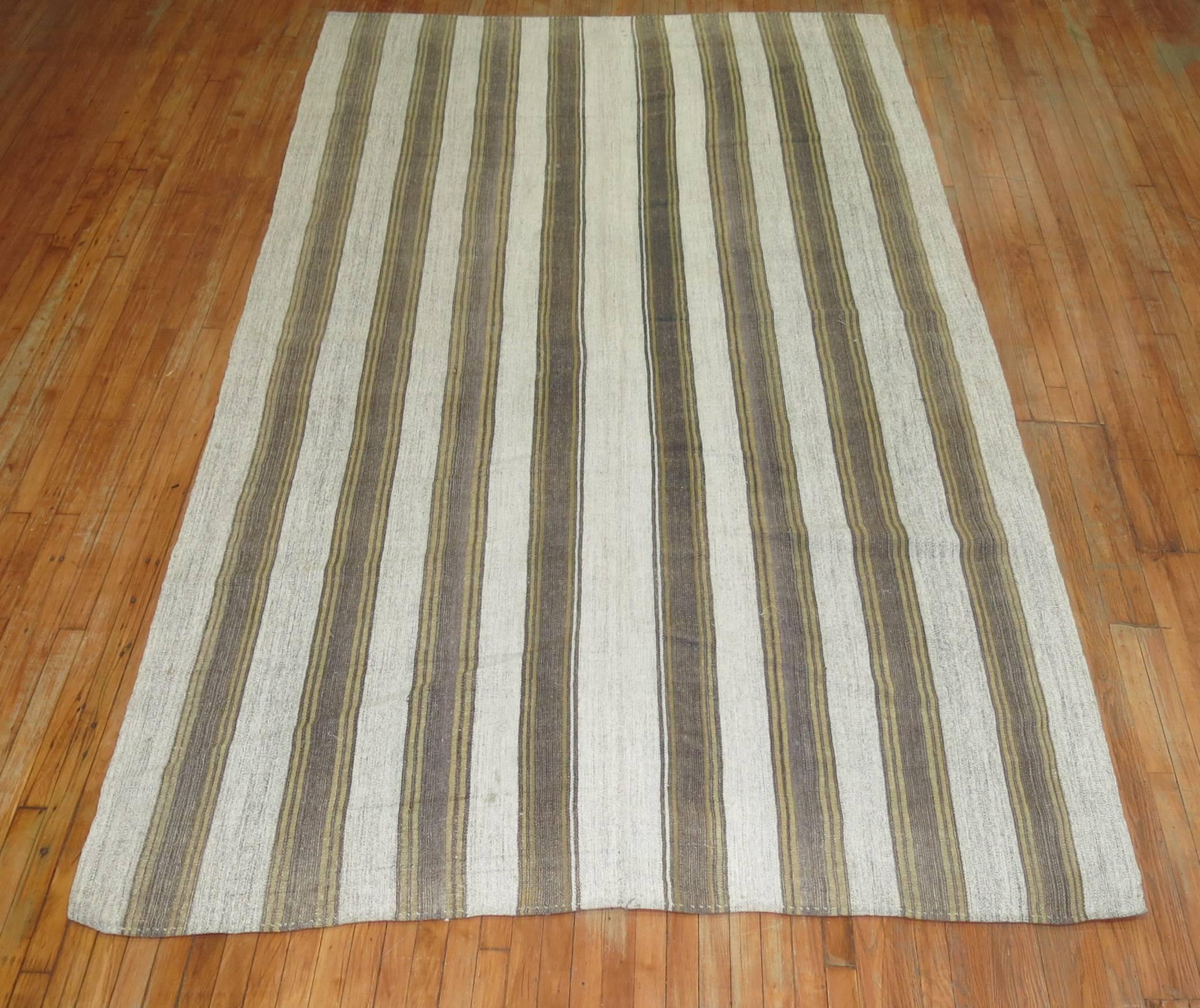 Hand-Knotted Vintage Kilim 