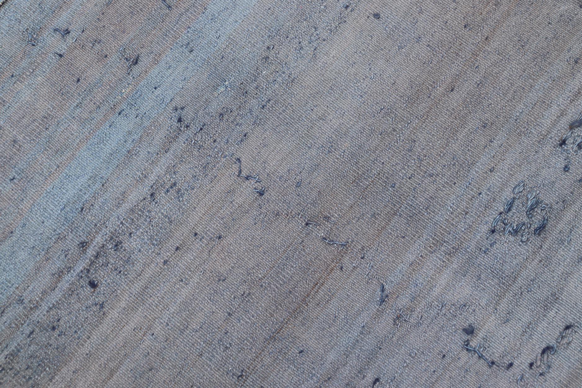 Runner vintage Kilim Gallery con strisce blu e beige pastello 5'4 x 12'6 in vendita 2