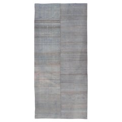 Vintage Kilim Galerie Läufer mit Pastell Blau und Beige Streifen 5
4 x 12
6